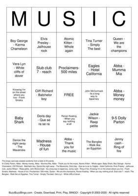 how do you play music bingo