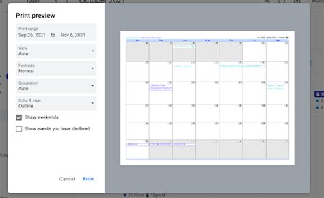 how to print a google calendar: why not consider using the calendar's built-in printing feature?